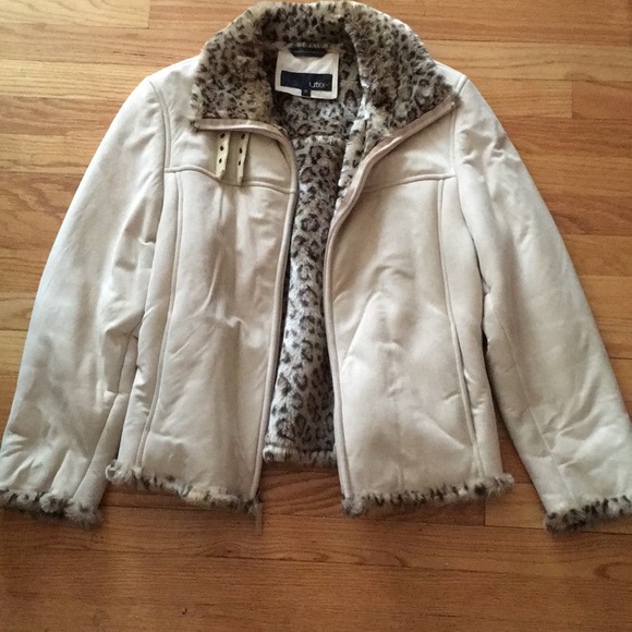Utex Suede Tan and Leopard print Jacket - Picture 1 of 5